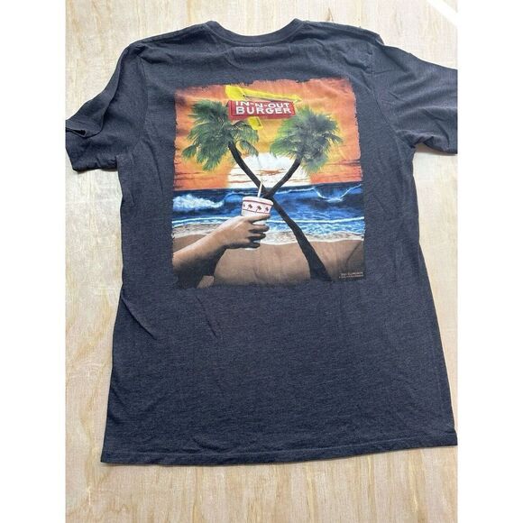 In N Out Burger Mens T Shirt Size L Black Cotton Fast Food American Crew Neck - Picture 4 of 6